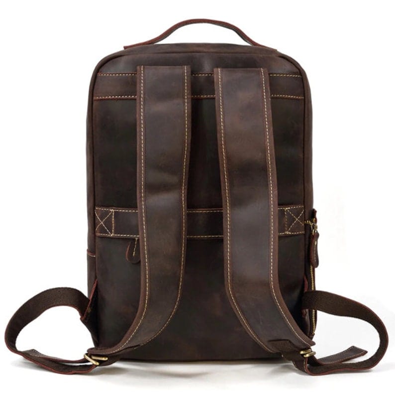kinnoti LAPTOP BAG Dark Brown Leather Backpack