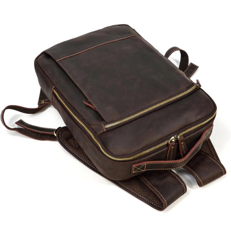 kinnoti LAPTOP BAG Dark Brown Leather Backpack