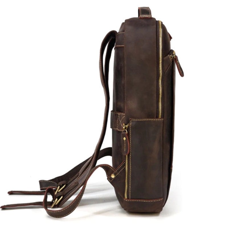 kinnoti LAPTOP BAG Dark Brown Leather Backpack