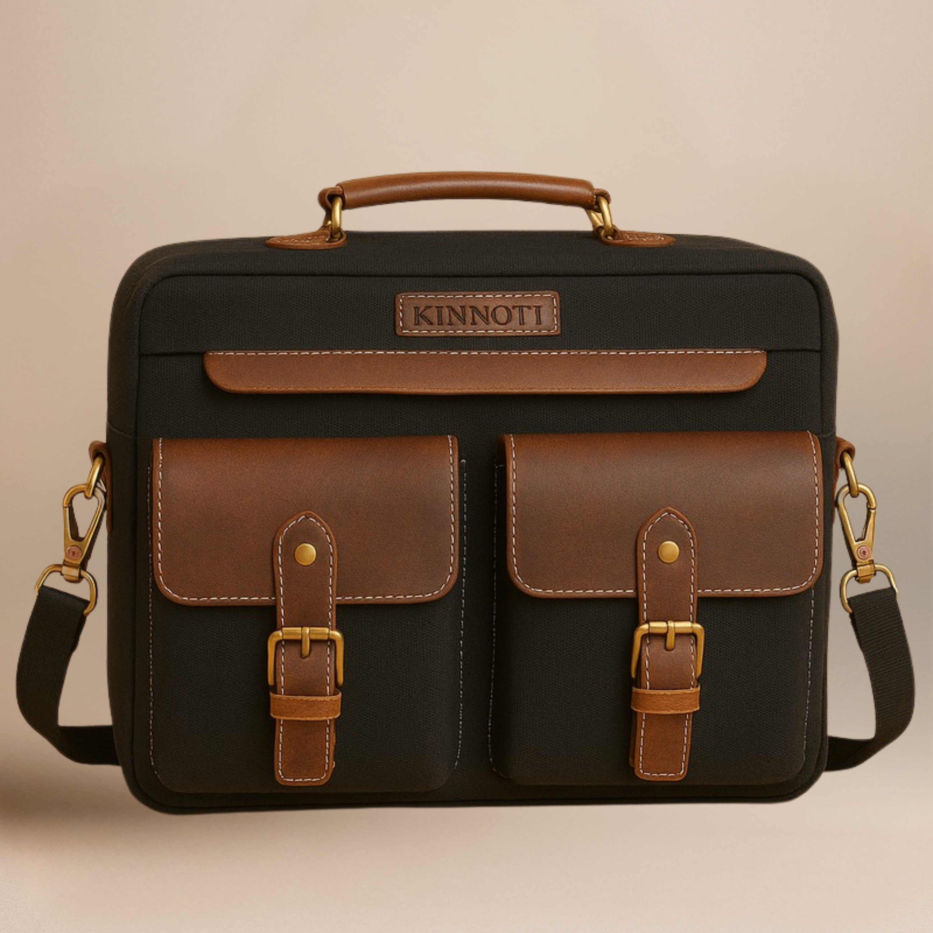 Kinnoti LAPTOP BAGS Black Hender Leather Laptop Bag