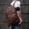 Load image into Gallery viewer, kinnoti LAPTOP BAGS Coffee Brown Leather Backpack