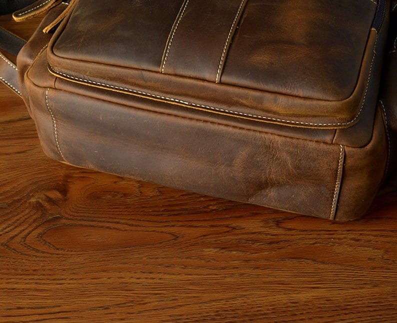 kinnoti LAPTOP BAGS Dark Brown Leather Backpack