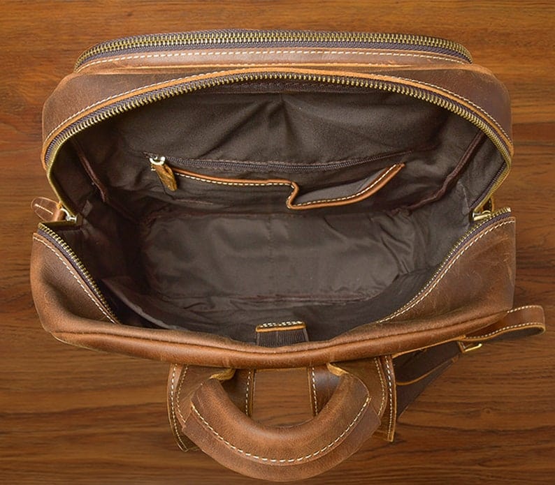kinnoti LAPTOP BAGS Dark Brown Leather Backpack