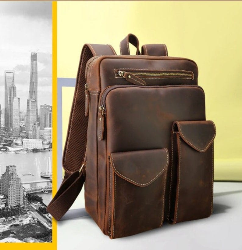kinnoti LAPTOP BAGS Genuine Leather Backpack