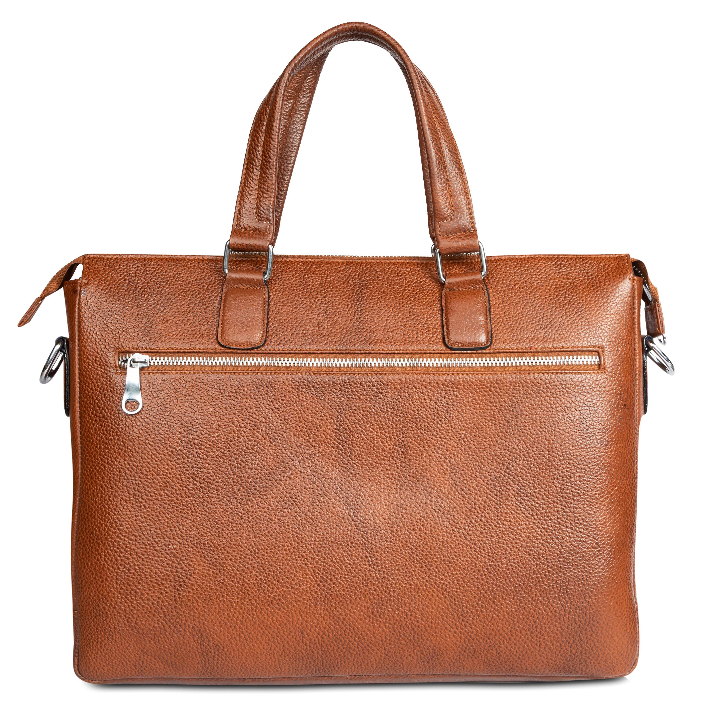 Men's Vintage Genuine Leather Briefcase Crossbody Bag Bags - Temu