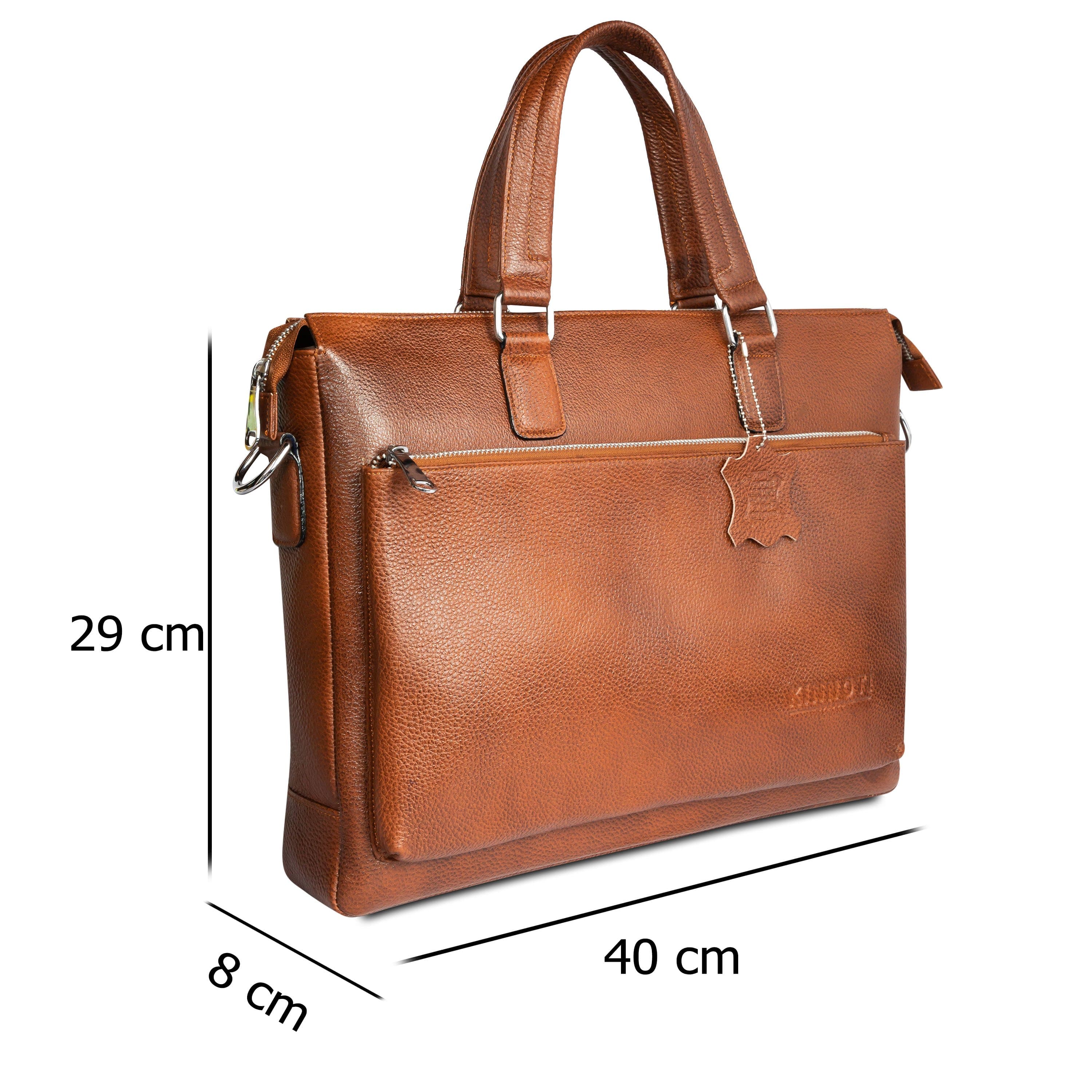 kinnoti LAPTOP BAGS Men Solid Genuine Leather Laptop Bag