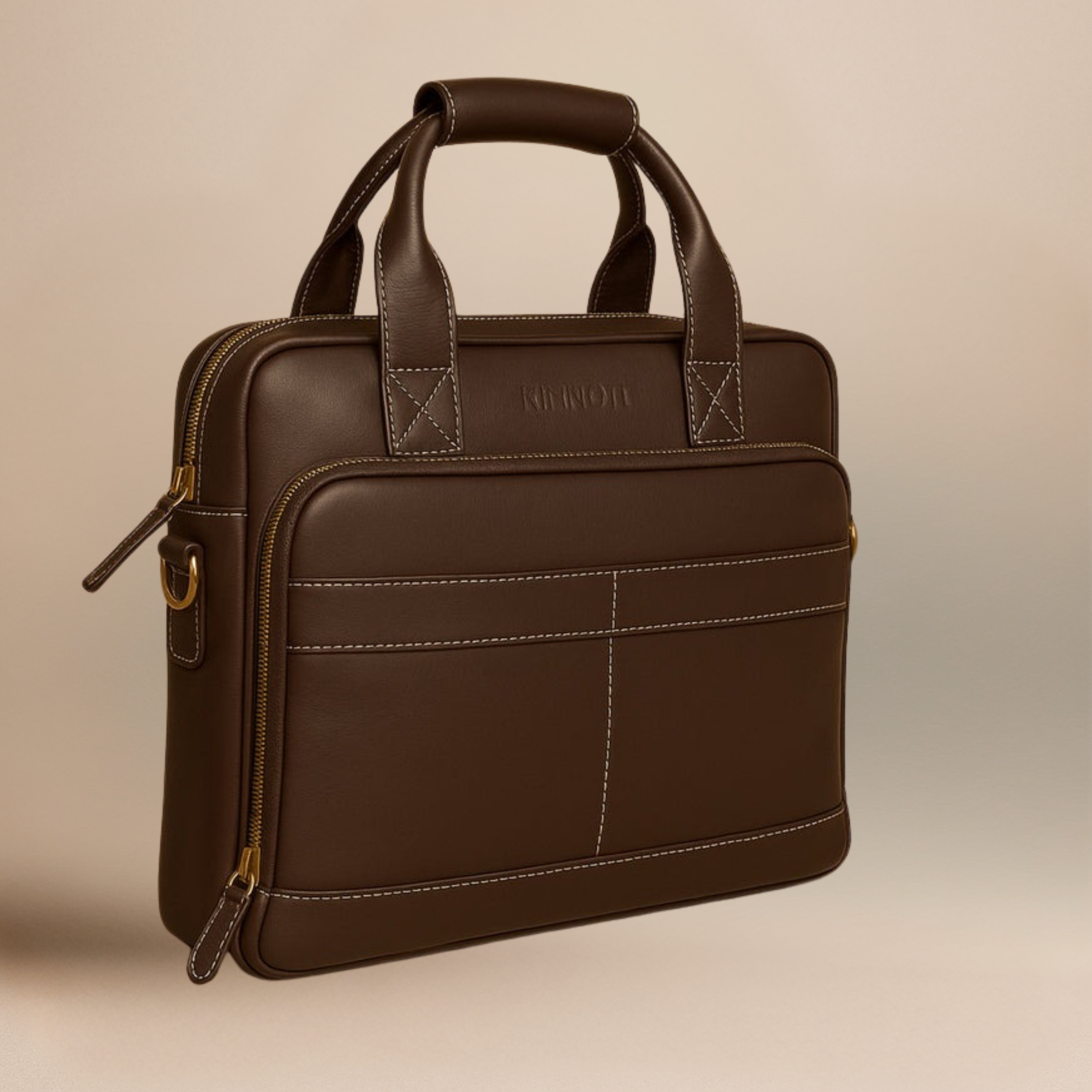 kinnoti LAPTOP BAGS Rich Brown Genuine Leather Laptop Bag