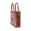 Load image into Gallery viewer, Kinnoti LAPTOP BAGS TAN CROCO LEATHER LAPTOP BAG