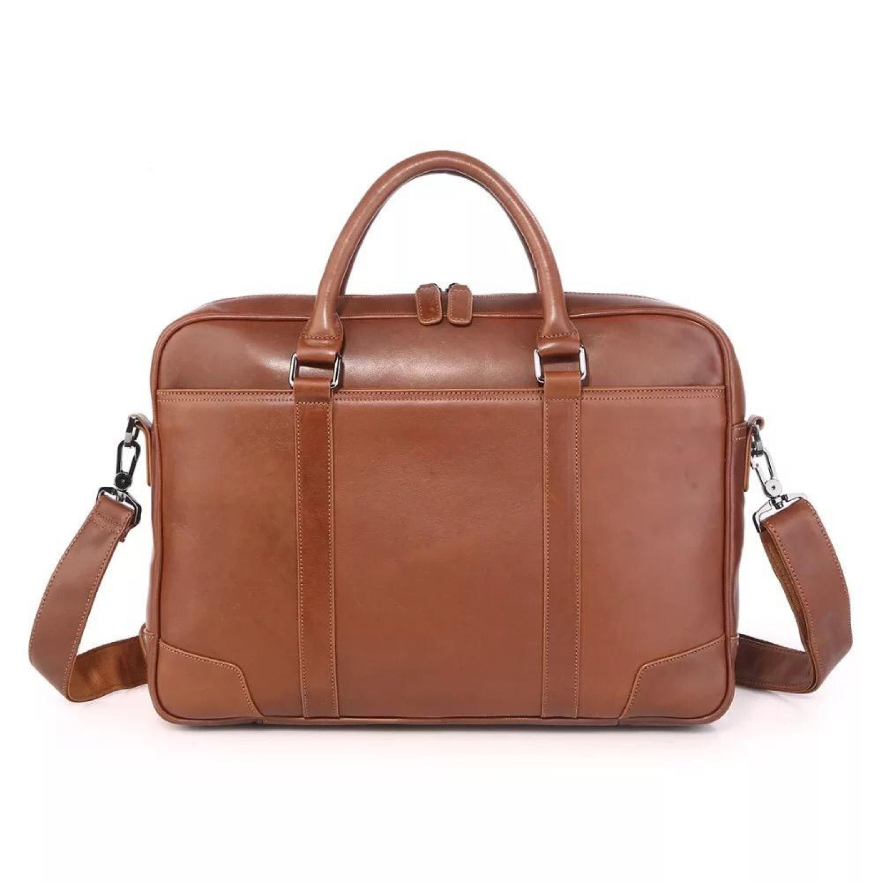 kinnoti LAPTOP BAGS Tan Genuine Leather Laptop Bag For Mac book Pro 13- 14 Inches