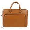 Load image into Gallery viewer, kinnoti LAPTOP BAGS Tan Half Side Zipper Vegan Leather Laptop Bag