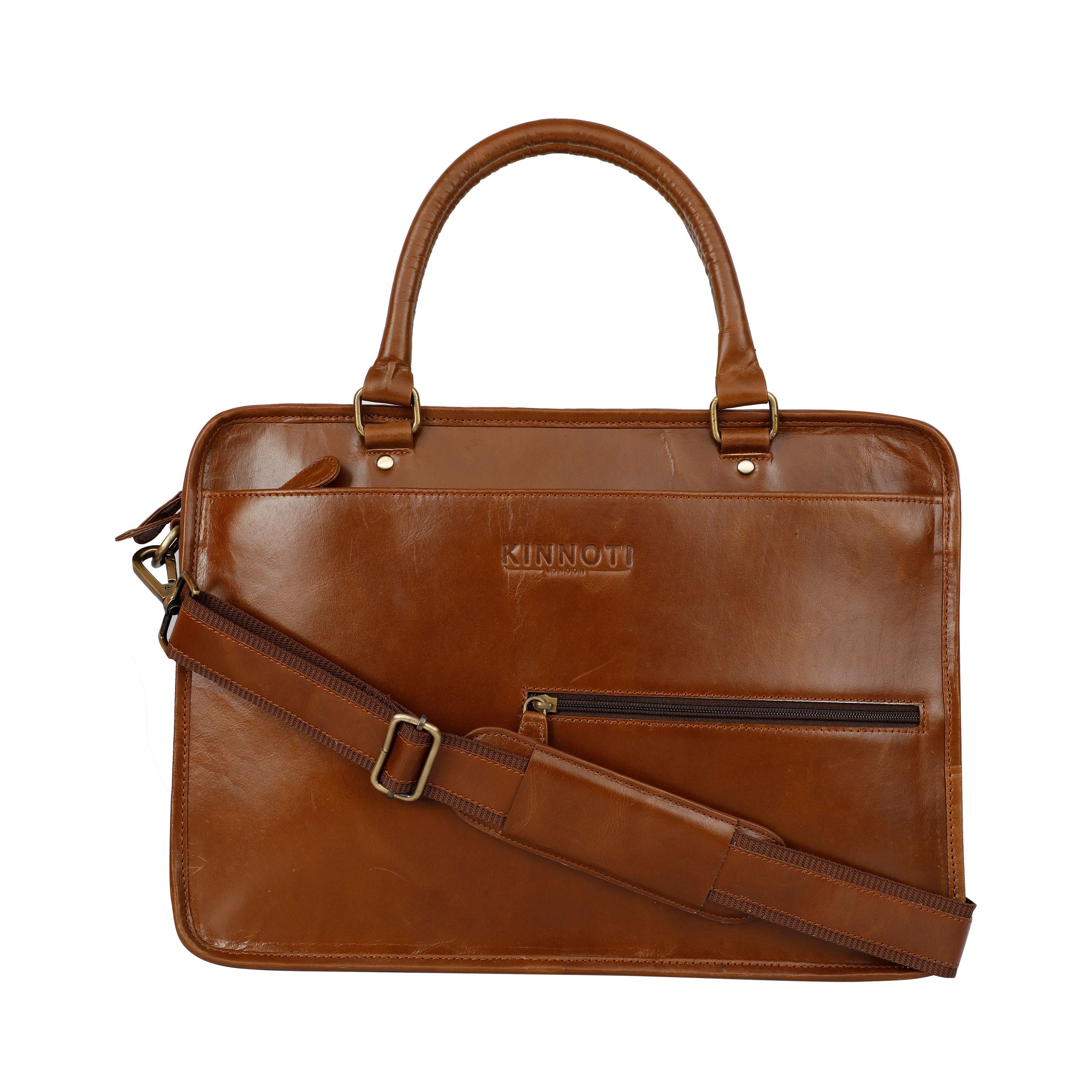 kinnoti LAPTOP BAGS Tan Leather Laptop Bag