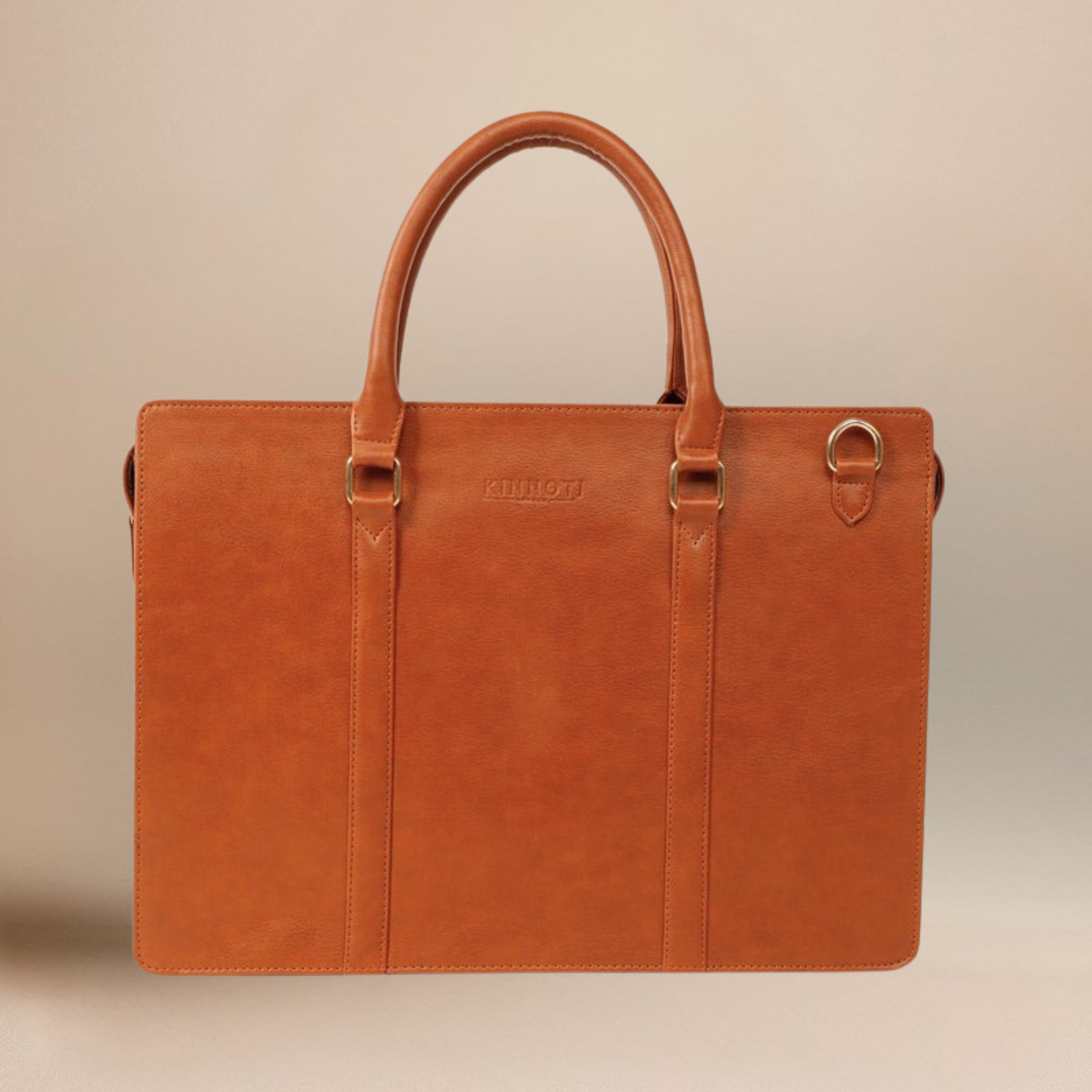 kinnoti LAPTOP BAGS Tan Vegan Unisex Slim Laptop Bag For Men & Women Water Proof & Dust Resistant