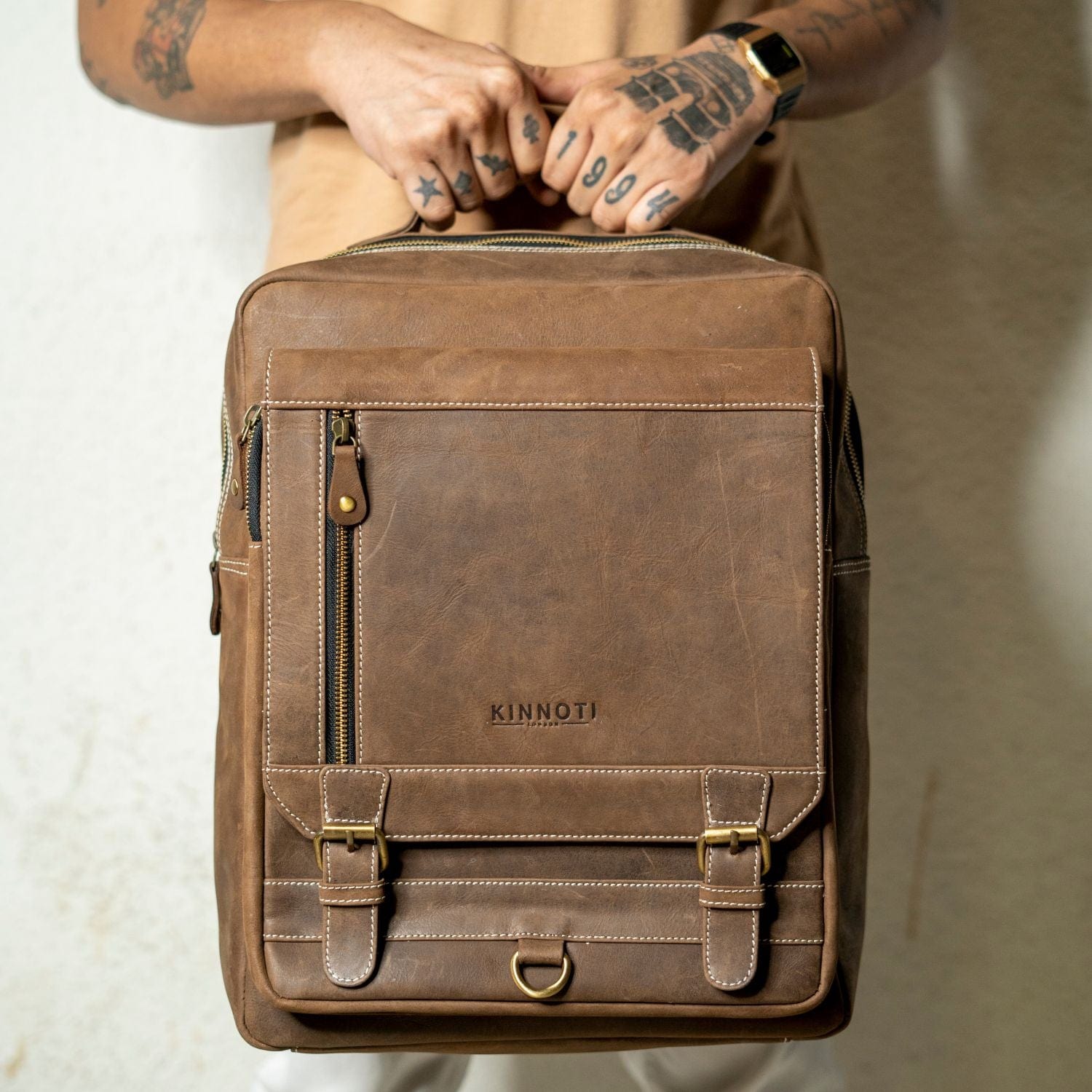 kinnoti LAPTOP BAGS Vintage Leather Backpack