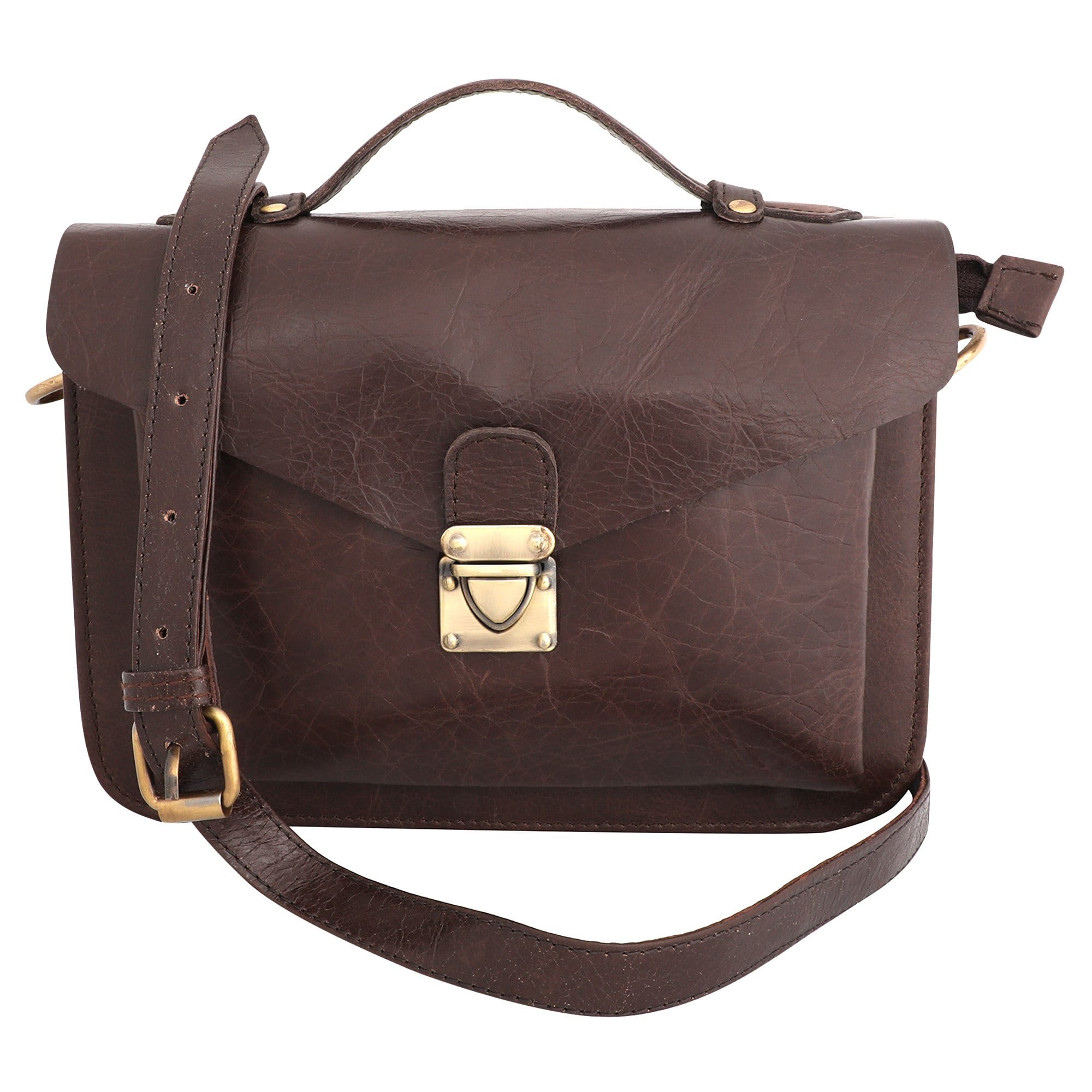 kinnoti Leather Sling Bag Vintage Brown Leather Women Bag
