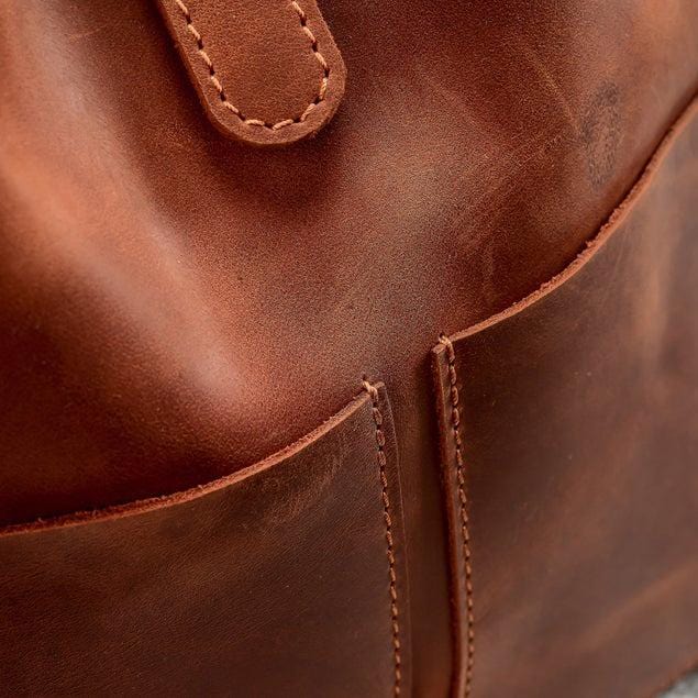 kinnoti Leather Tote Bag Brown Vintage Large Tote Bag