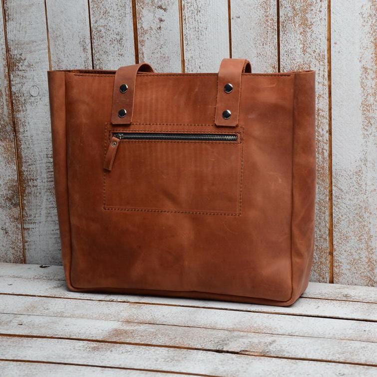 kinnoti Leather Tote Bag Dusty Brown Leather Tote Bag
