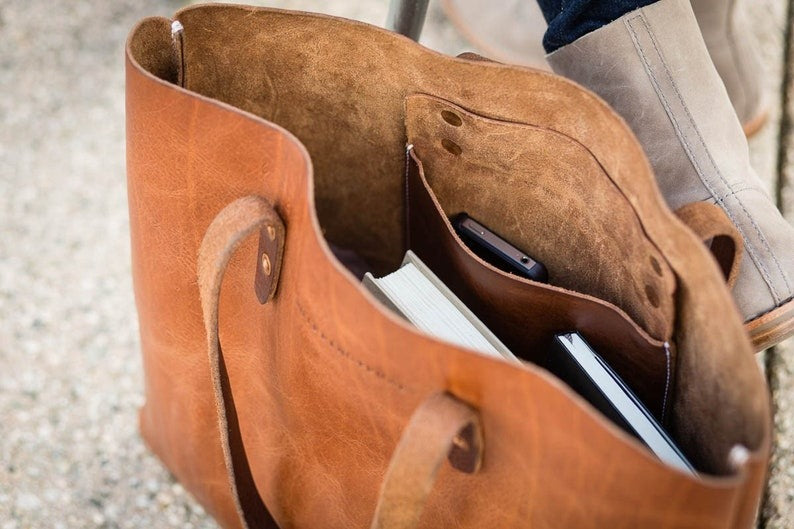 Kinnoti Leather Tote Bag Genuine Leather Tote Bag