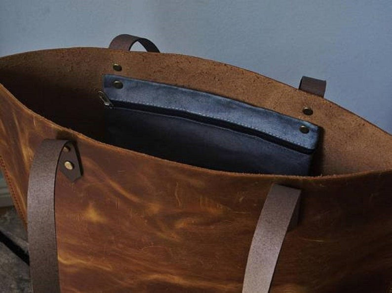 Kinnoti Leather Tote Bag Genuine Leather Tote Bag