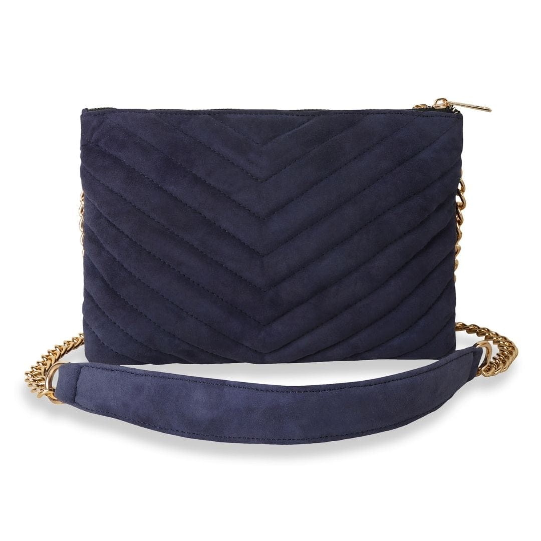 Kinnoti Linear Quilted Suede Leather Sling Bag