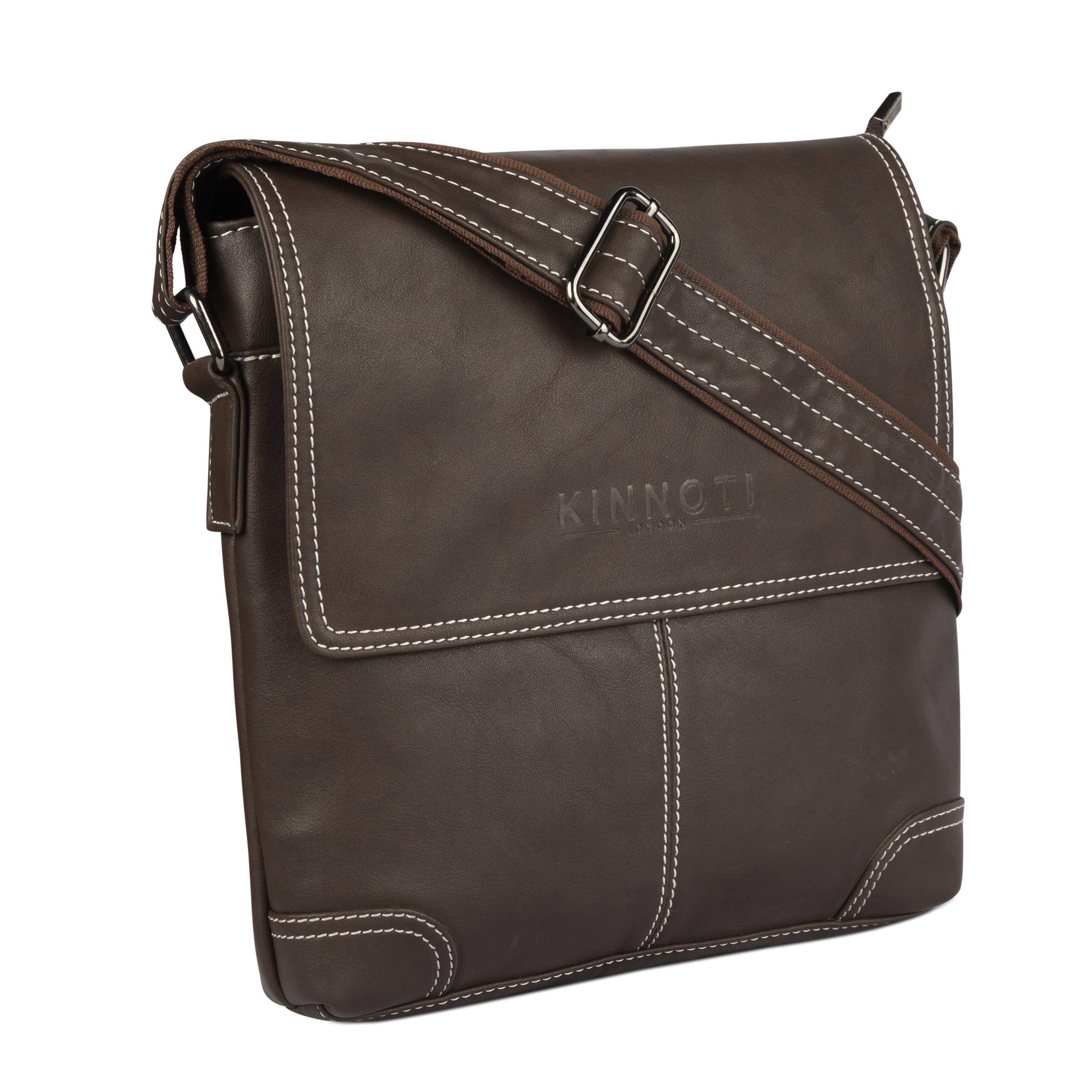 kinnoti Matte Brown Vegan Leather Messenger Bag