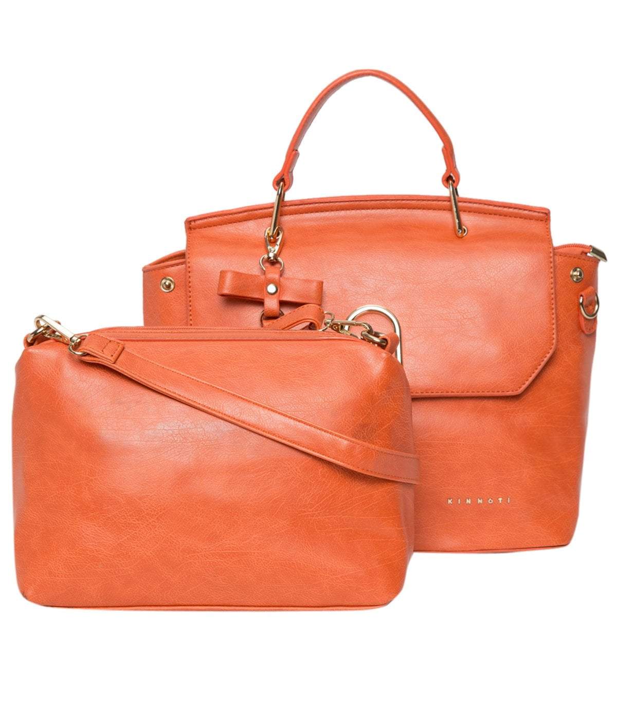 kinnoti Orange Color Satchel Bag