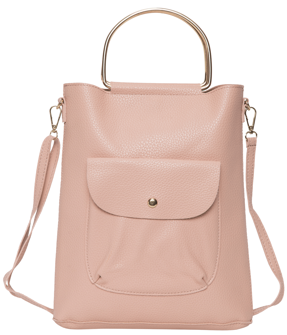 kinnoti Pink Metal Handle Handbag