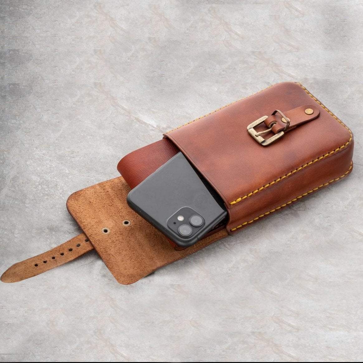 kinnoti Pouch Men Leather Belt Pouch