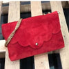 Load image into Gallery viewer, Kinnoti Red Suede Leather Sling Bag
