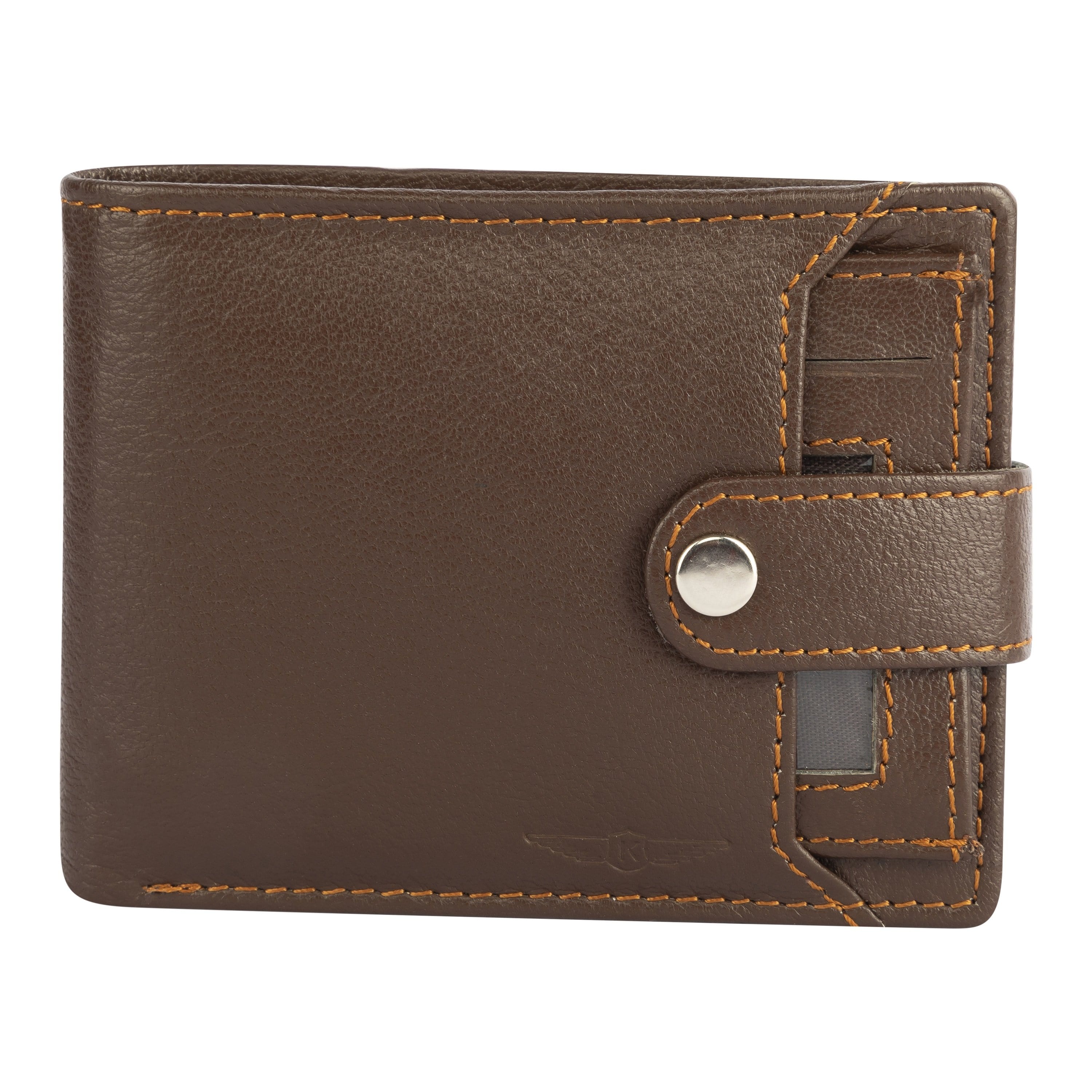 kinnoti RFID Genuine Leather Brown Wallet