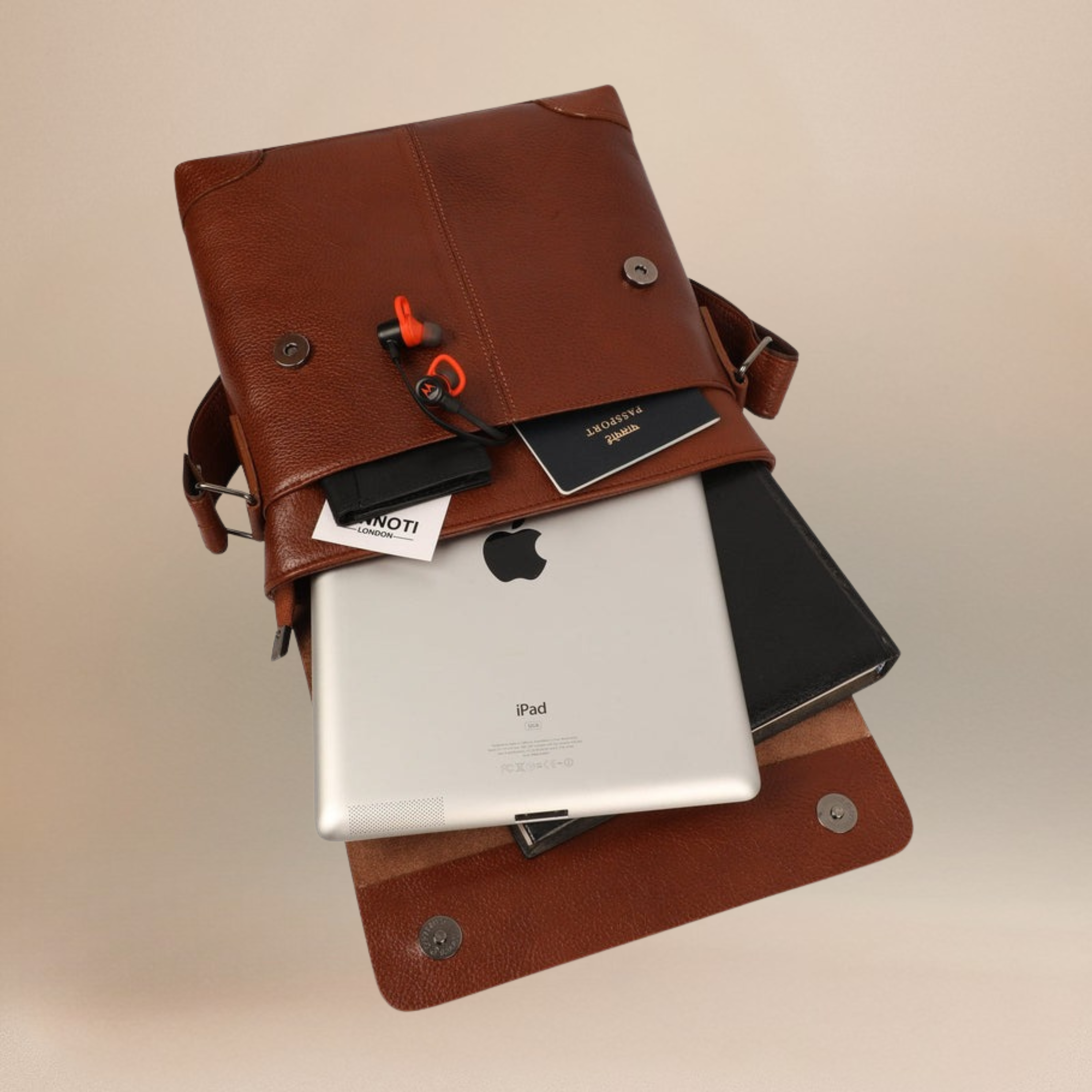 kinnoti Rich Brown Genuine Leather Messenger Bag