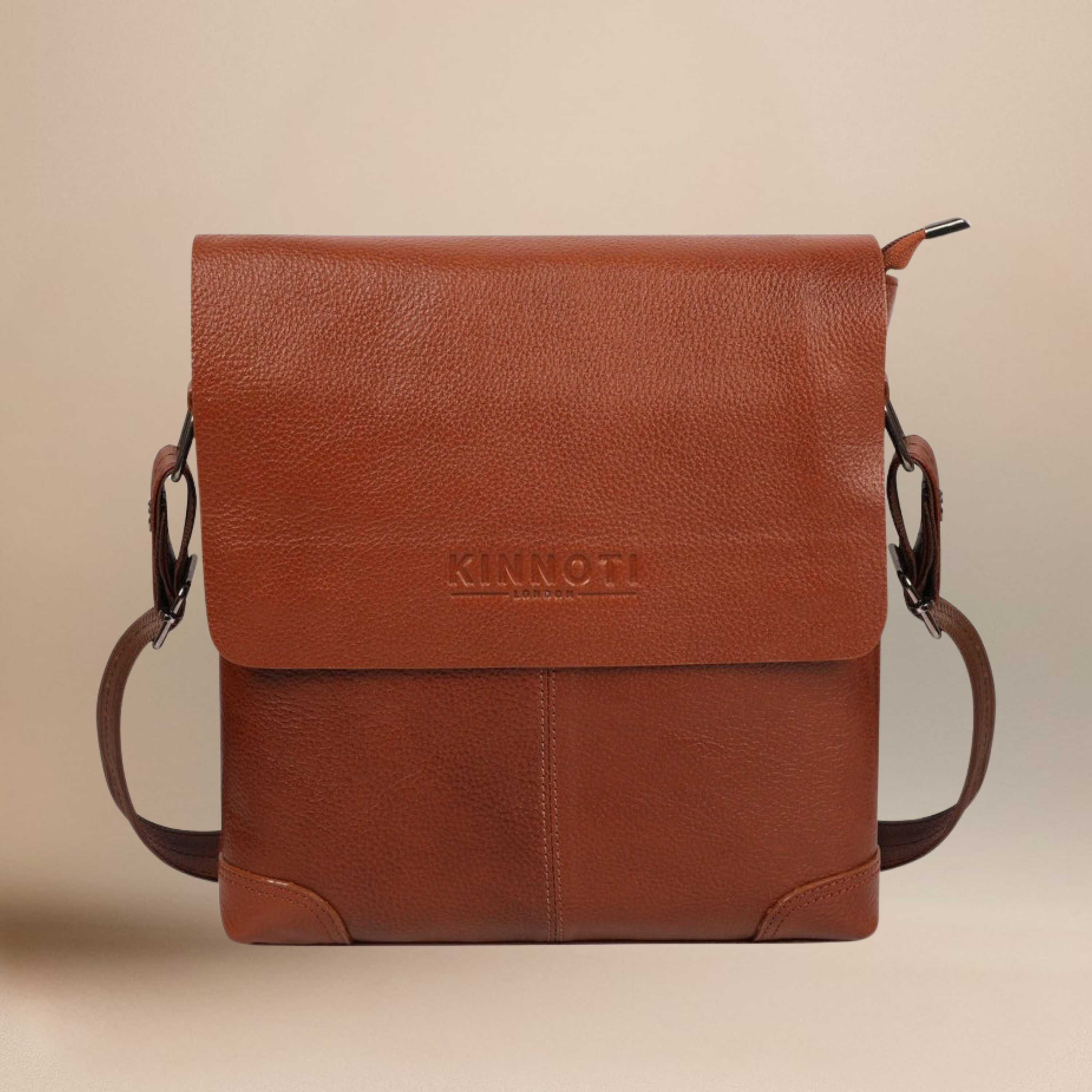 Rich Brown Genuine Leather Messenger Bag