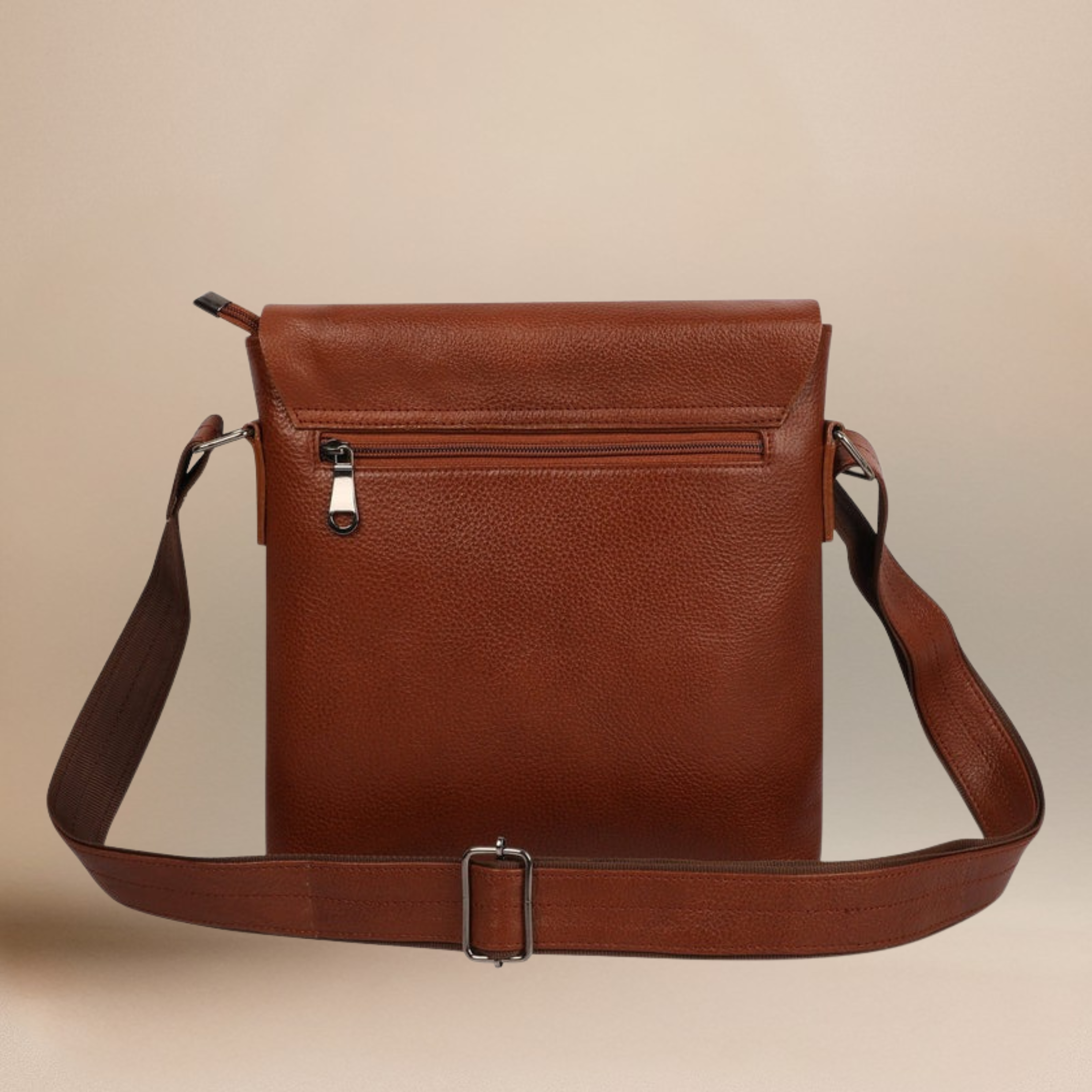 Rich Brown Genuine Leather Messenger Bag