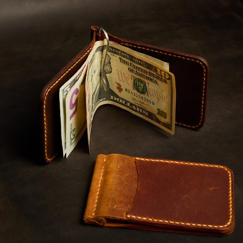Kinnoti Slim Leather Money Clipper