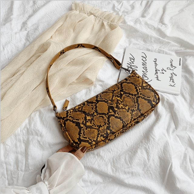 kinnoti Snake-Brown Snake Print Shoulder Bag