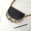 kinnoti Snake Print Croco Pattern Moon Sling Bag