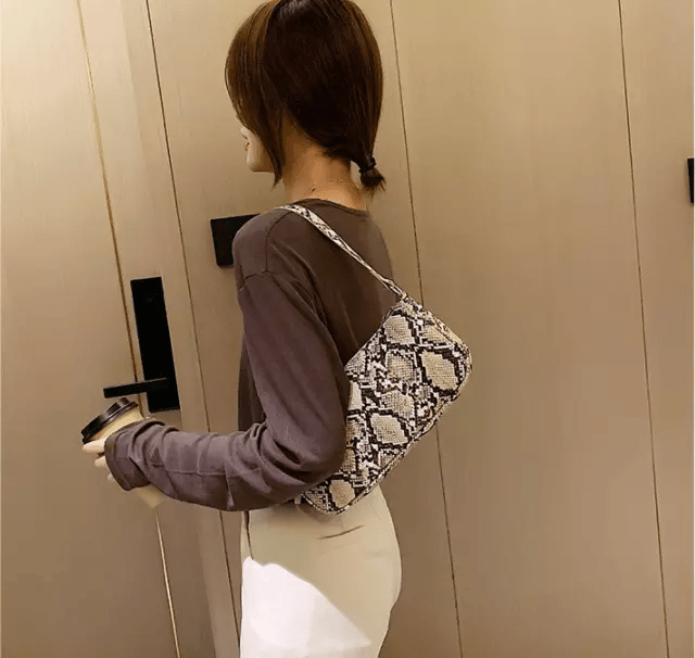 kinnoti Snake Print Shoulder Bag