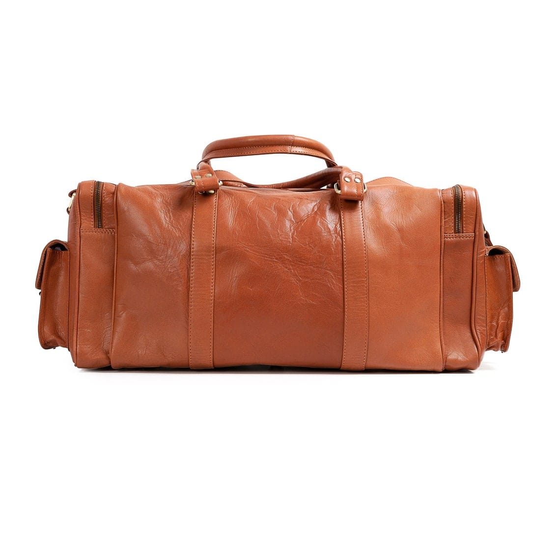 kinnoti Tan Leather Duffle Bag