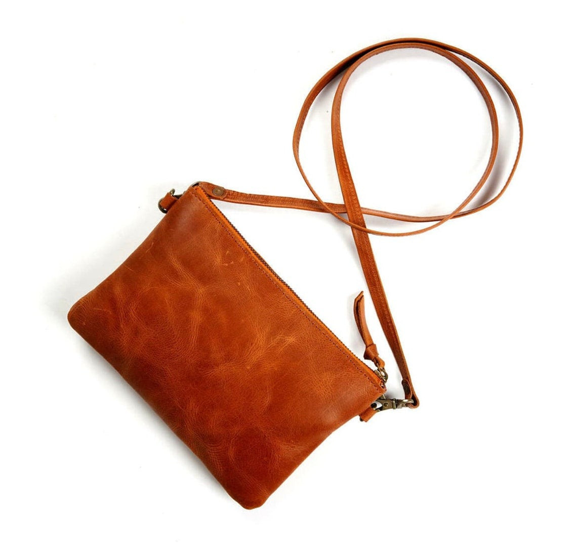 Kinnoti Tan Leather Sling Bag