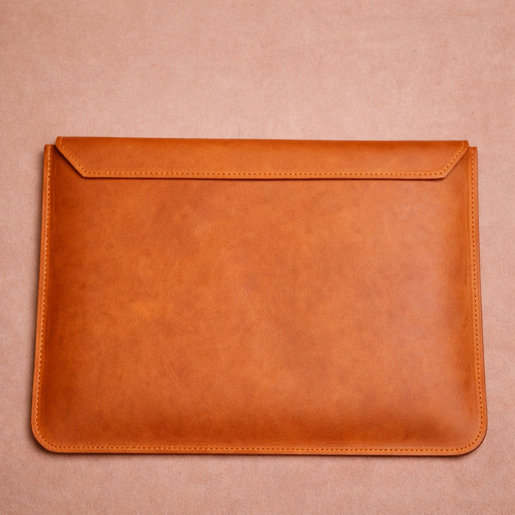 Kinnoti Tan Ripon Leather Laptop Sleeve