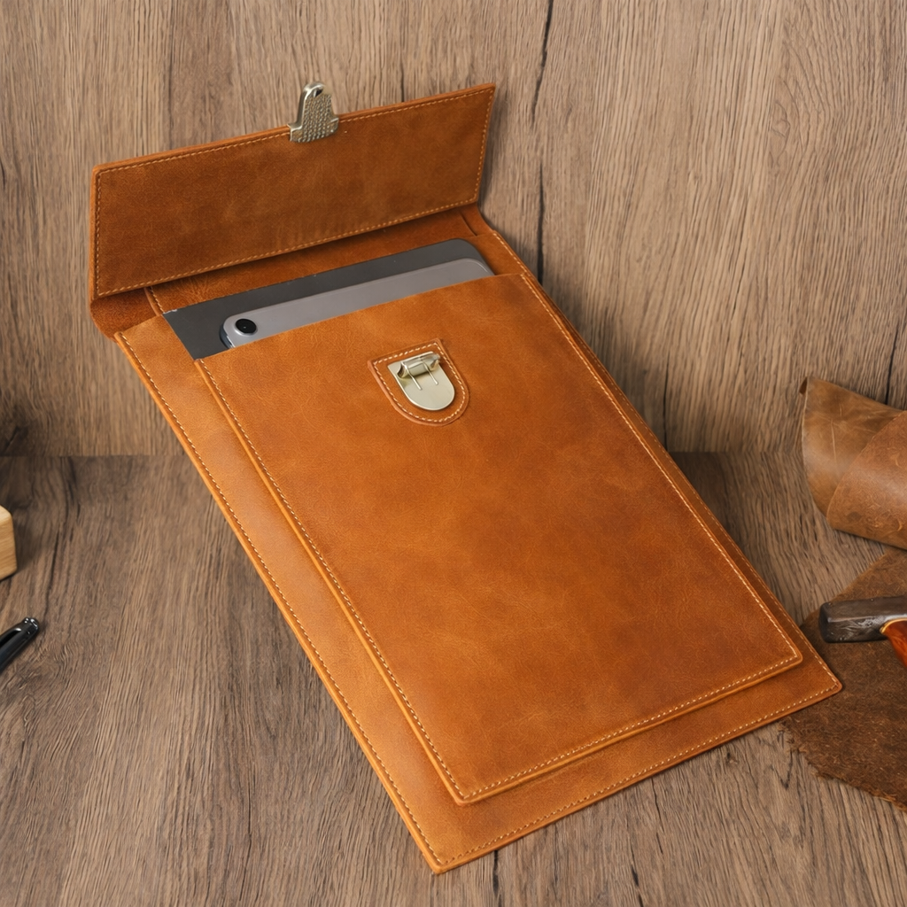 Kinnoti Tan Yonk Leather Laptop Sleeve