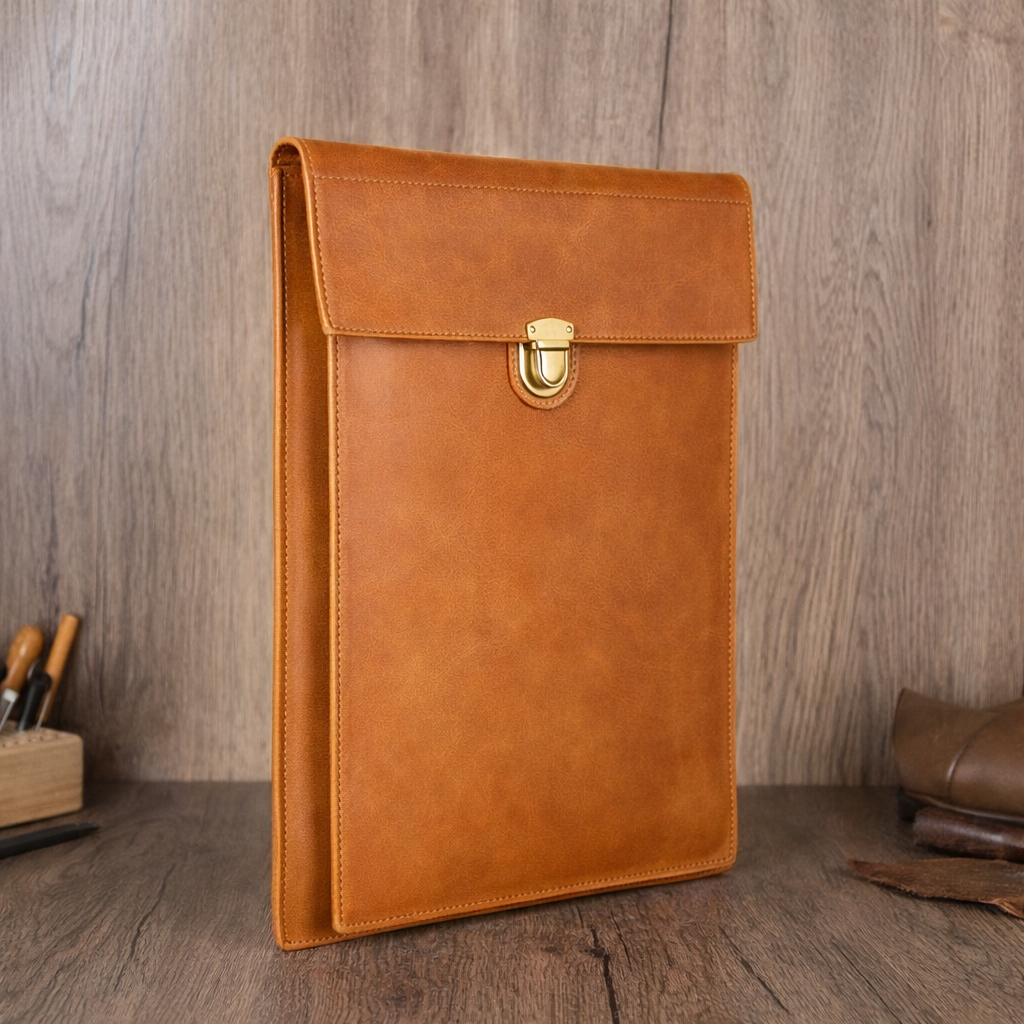 Kinnoti Tan Yonk Leather Laptop Sleeve