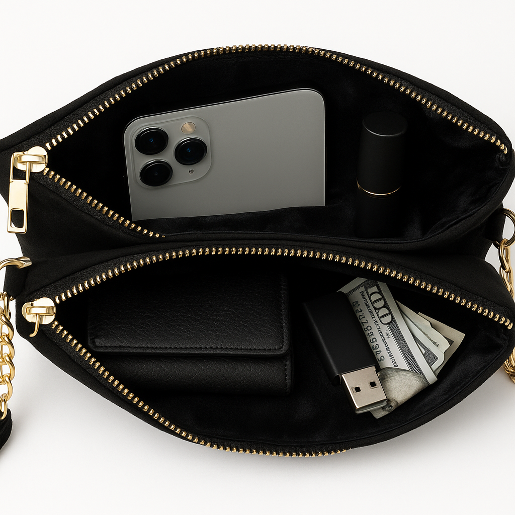 Kinnoti Three Compartment Leather Sling Bag