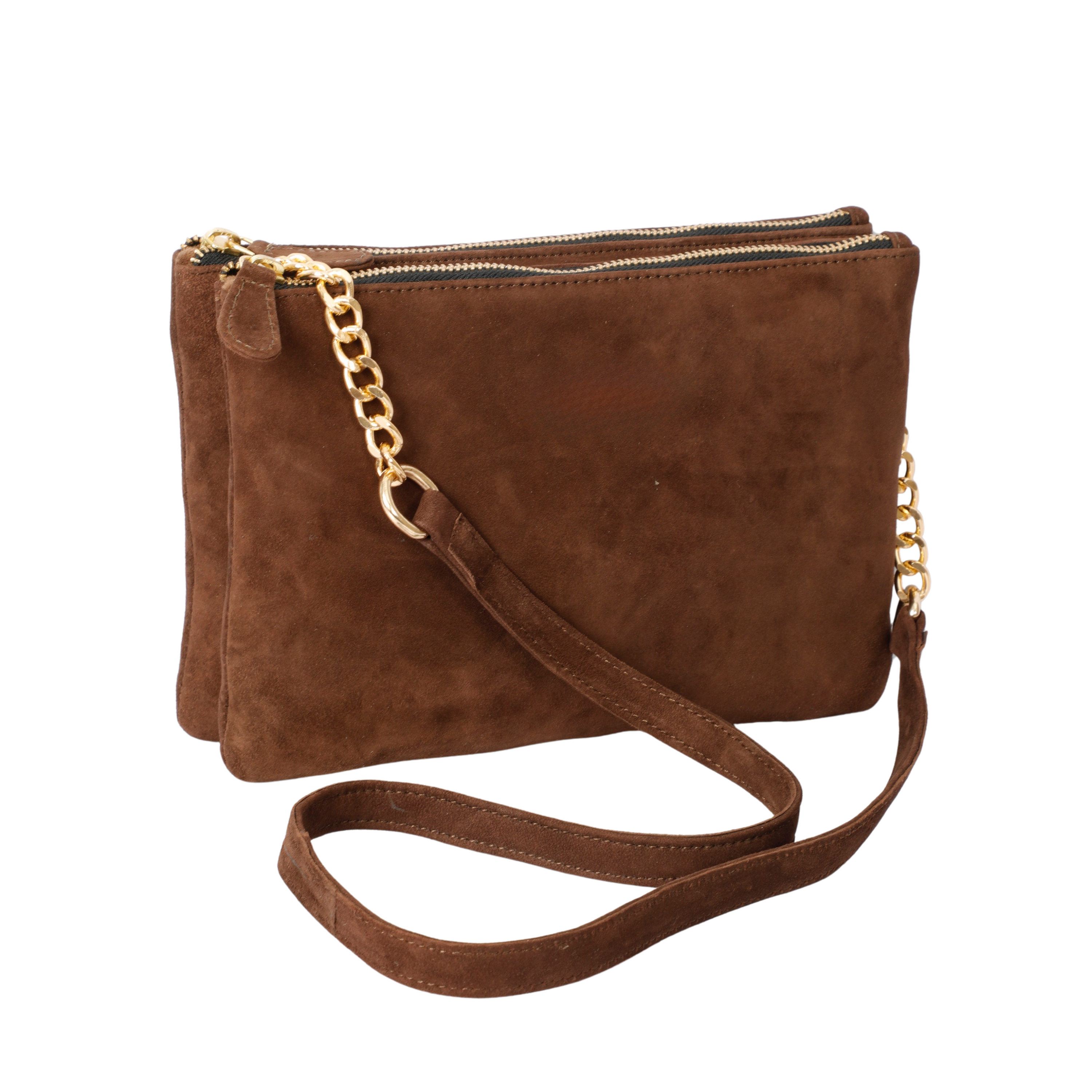 Kinnoti Three Compartment Leather Sling Bag