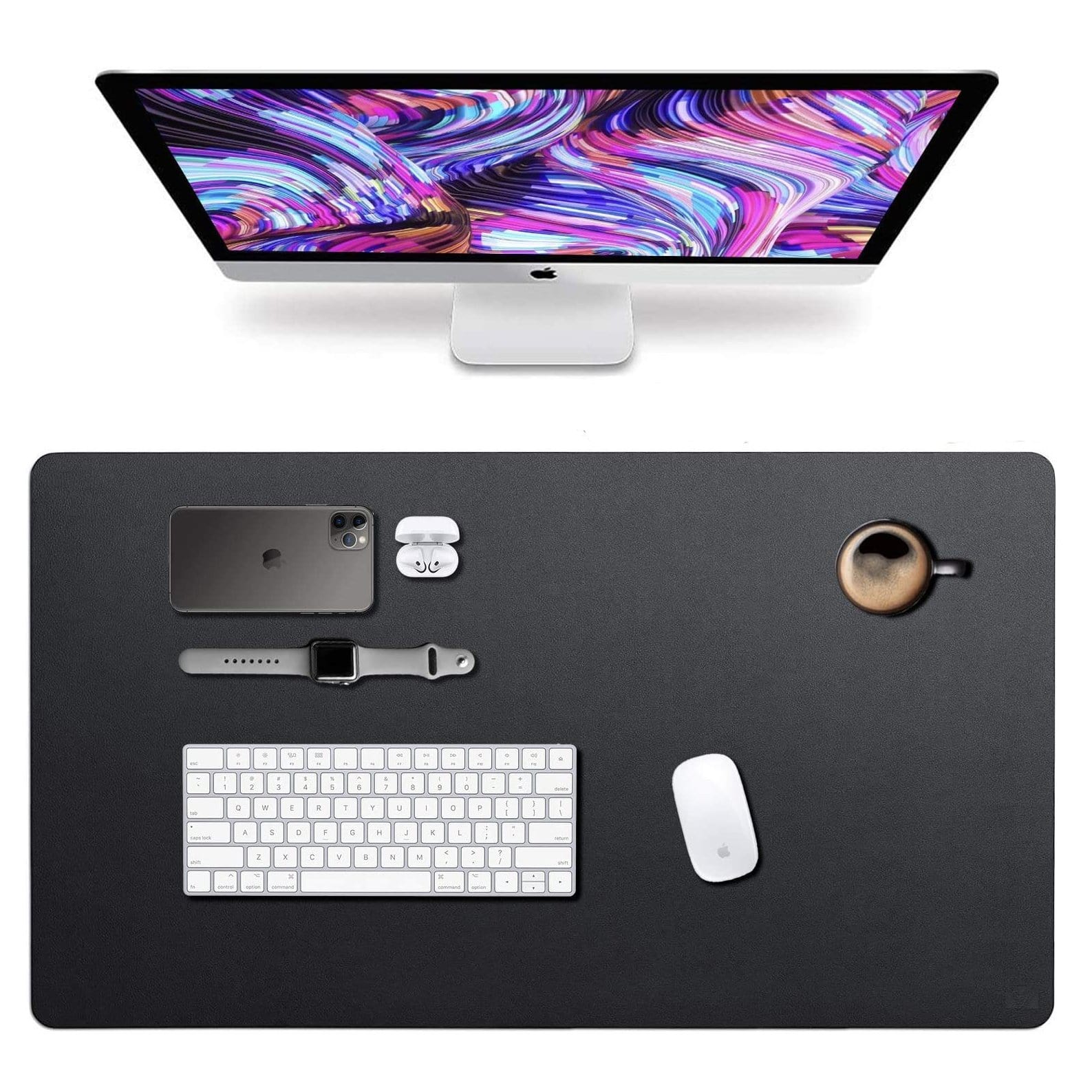 kinnoti Vegan Leather Black Desk-mat