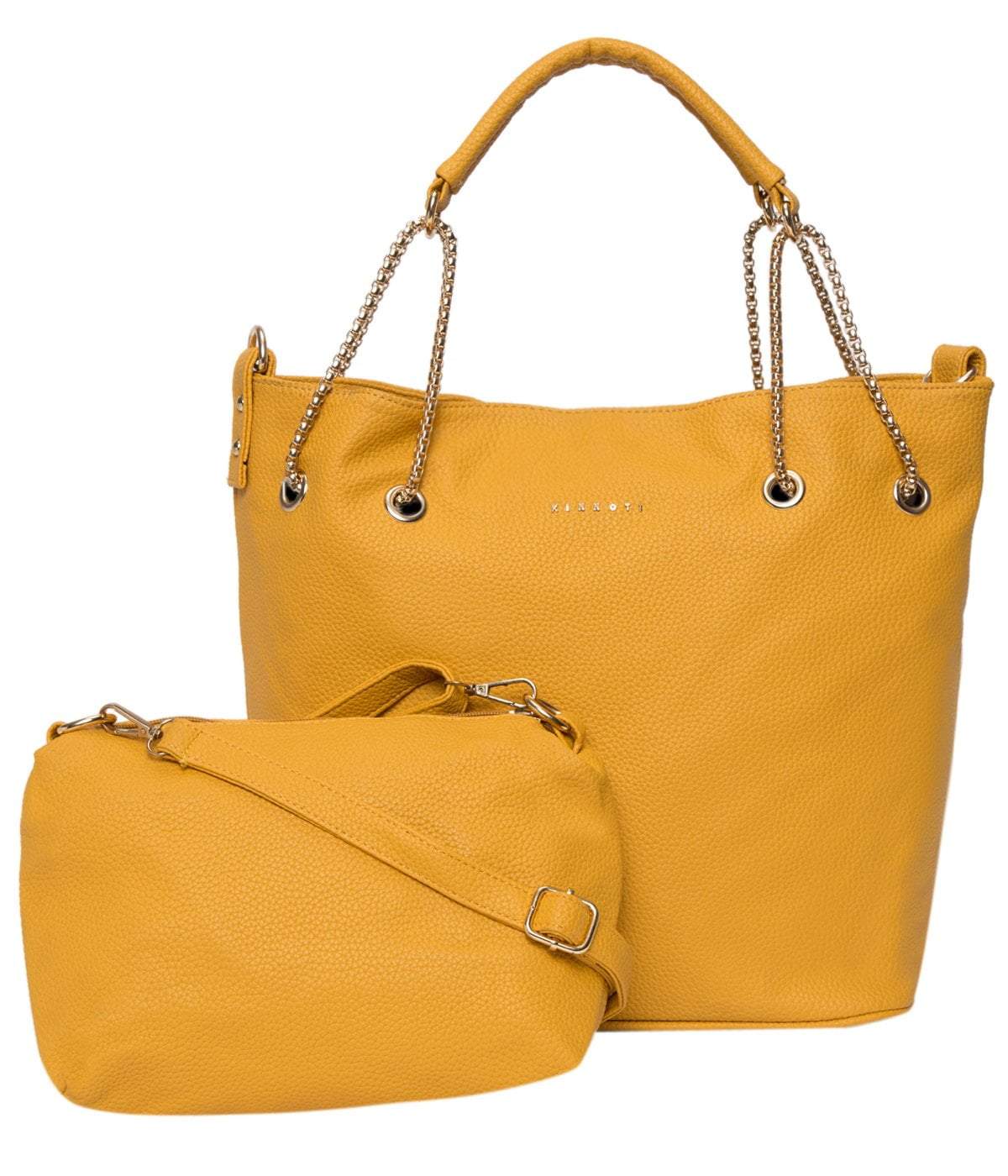 kinnoti Vegan Tote Bag Yellow Chain Tote Bag