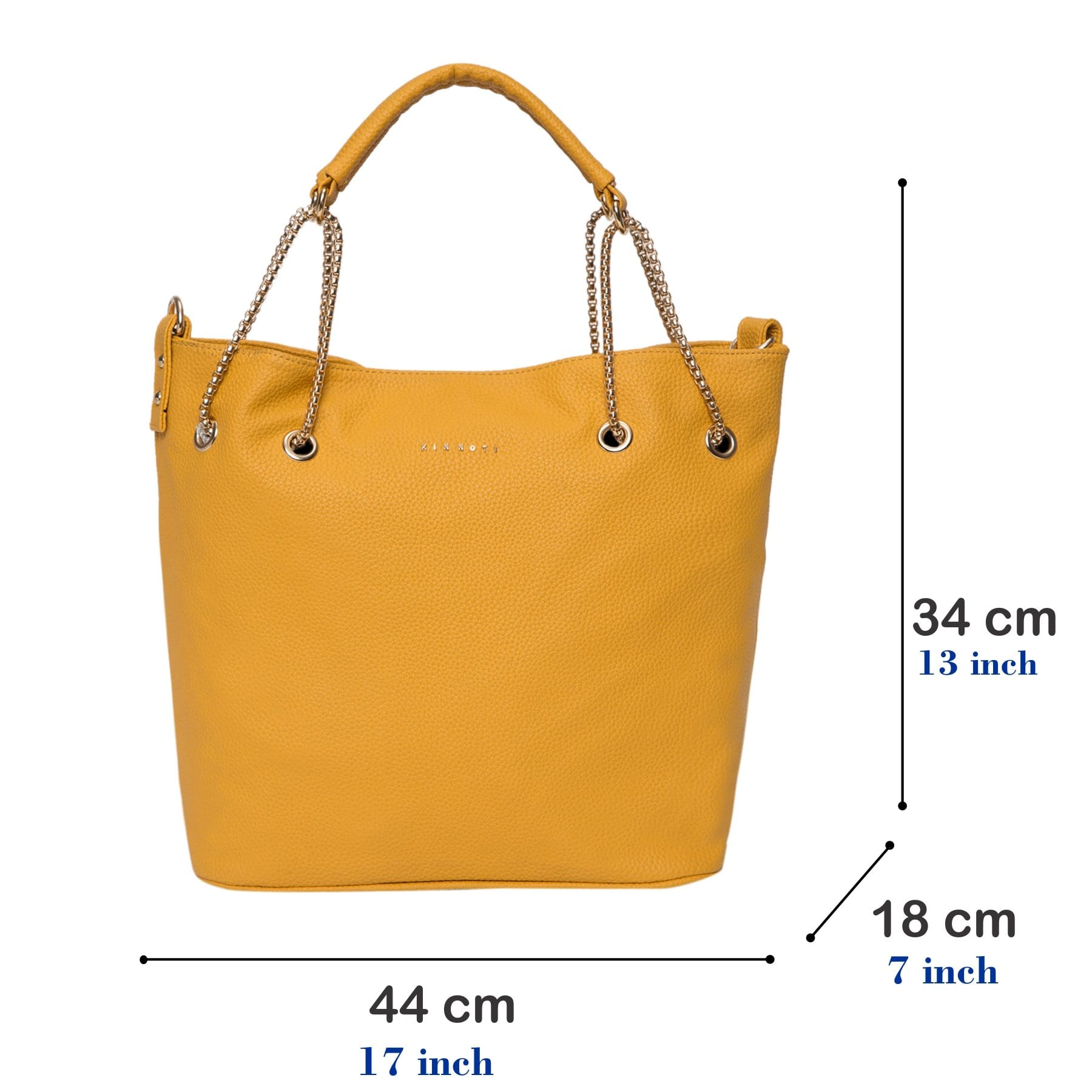 kinnoti Vegan Tote Bag Yellow Chain Tote Bag
