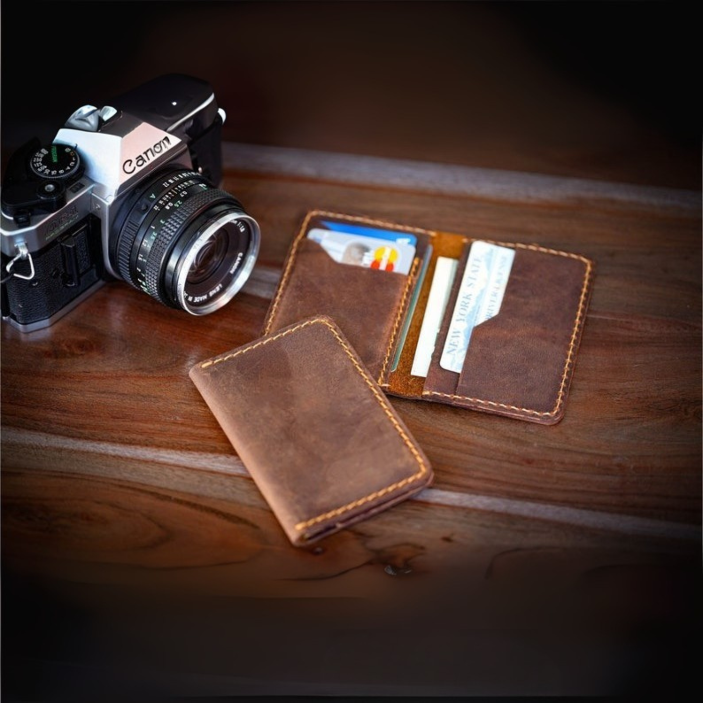 Kinnoti Wallet Tan Slim Leather Wallet
