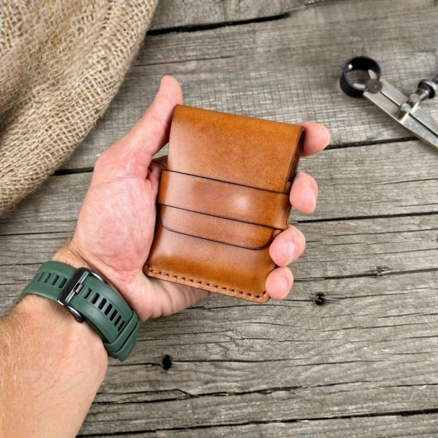 Kinnoti Wallet Tan Slim Leather Wallet - Minimalist Card Holder
