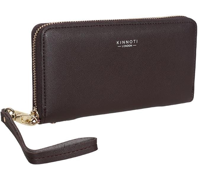 KINNOTI Wallets Brown Leather Bifold Clutch