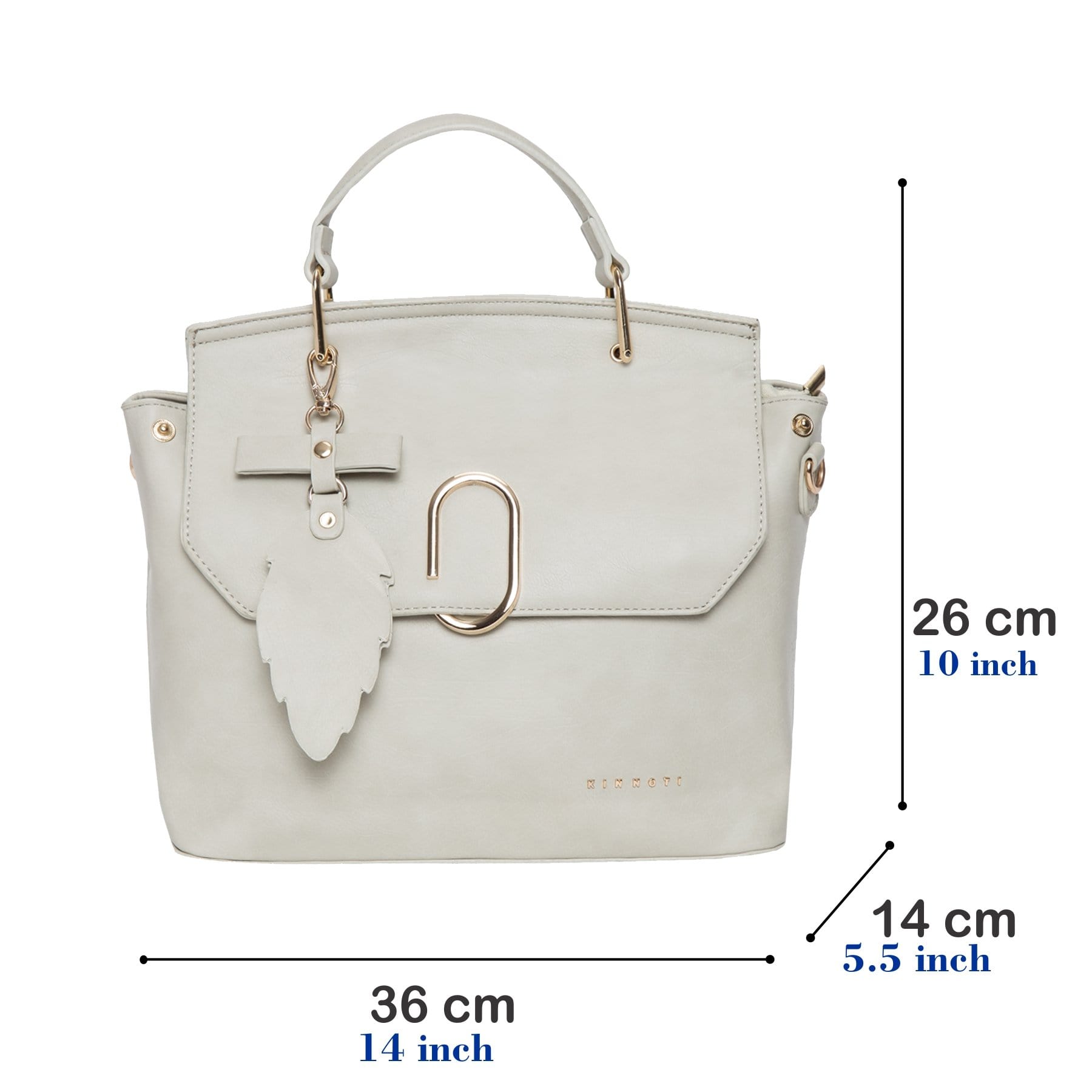 kinnoti White Color Satchel Bag